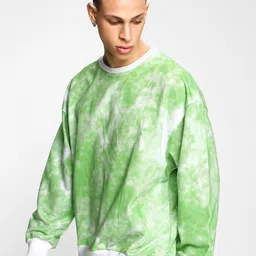 Bewakoof Tie & Dye Oversized Fleece Pullover Sweatshirt image 4