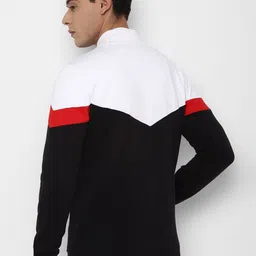 Allen Solly Men Black & White Colourblocked Sweatshirt image 5