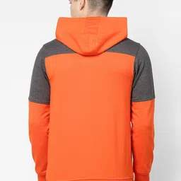 Kalt Colourblocked Hooded Front-Open Fleece Sweatshirt image 4