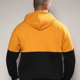 Instafab Plus Plus Size Colourblocked Hooded Cotton Pullover image 4