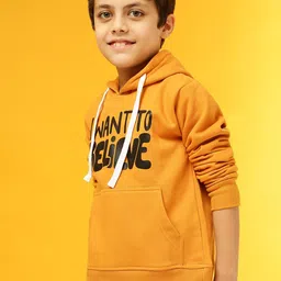 Instafab Boys Typographic Printed Hooded Cotton Sweatshirt image 3