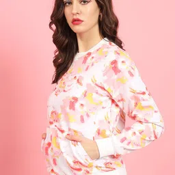 BAESD Abstract Printed Round Neck Long Sleeves Fleece Pullover Sweatshirt image 4