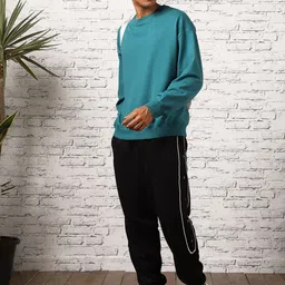 NOBERO Men Oversized Solid Sweatshirt image 5