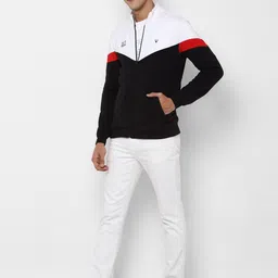 Allen Solly Men Black & White Colourblocked Sweatshirt image 4