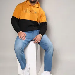 Instafab Plus Plus Size Colourblocked Hooded Cotton Pullover image 5