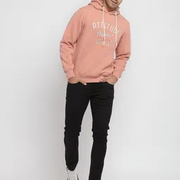 Status Quo Men Pink Printed Hooded Sweatshirt image 5