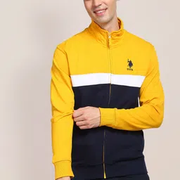 u.s. polo assn. U S Polo Assn Men Colourblocked Cotton Sweatshirt-picture-3