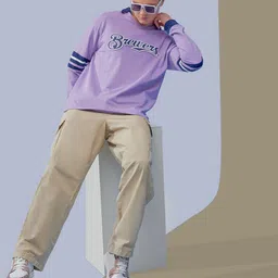 Maniac Typography Printed Long Sleeves Cotton Pullover image 5