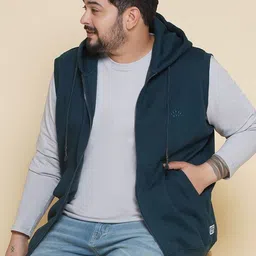 John Pride Plus Size Hooded Cotton Front-Open Sweatshirt image 3