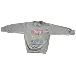 Zoom Minimondo Kids Grey Typography Printed Fleece Sweatshirt-picture-56