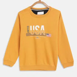 Octave Boys Mustard Yellow Typography Printed Sweatshirt-picture-20