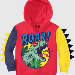 BONKIDS Boys Graphic Printed Hooded Cotton Pullover-image-21