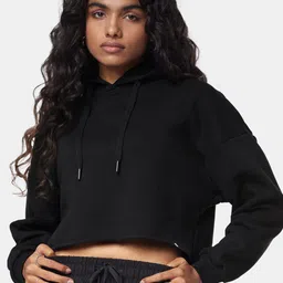 The Souled Store Women Pure Cotton Cropped Oversized Hoodies-image-33