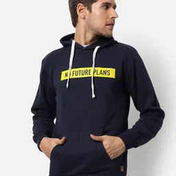 Campus Sutra Men Blue Hooded Sweatshirt-image-15