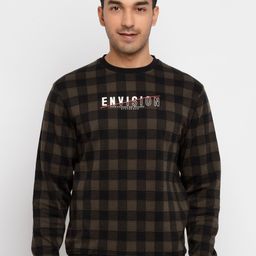 Status Quo Men Checked Round Neck Cotton Sweatshirt-picture-40