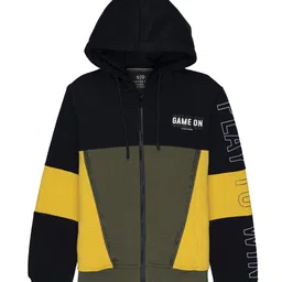 Status Quo Boys Black Colourblocked Hooded Sweatshirt-picture-31