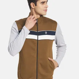 Octave Men Brown Front Open Sweatshirt-picture-11