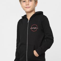Jack & Jones Junior Boys Black Hooded Sweatshirt-image-1