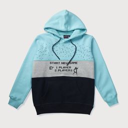 Gini and Jony Boys Blue Printed Hooded Sweatshirt-picture-7