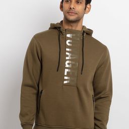 Status Quo Men Olive Green Printed Hooded Sweatshirt-picture-18