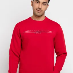 Status Quo Men Red Solid Cotton Sweatshirt-image-36
