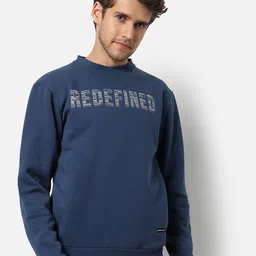 Campus Sutra Men Blue Printed Hooded Sweatshirt-picture-24