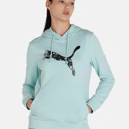 Puma Women Blue Printed Hooded Sweatshirt-image-93
