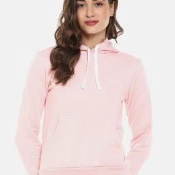 Campus Sutra Women Pink Hooded Sweatshirt-image-90