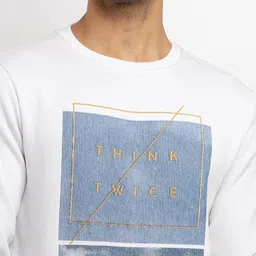 Status Quo Men White Printed Cotton Sweatshirt image 5