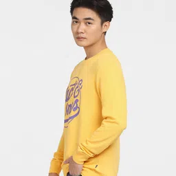 Jack & Jones Men Yellow Printed Sweatshirt image 4