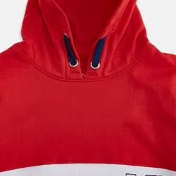 Pantaloons Junior Boys Red Colourblocked Hooded Sweatshirt image 2