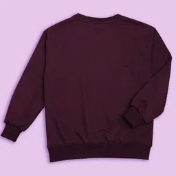 NUSYL Kids Printed Round Neck Oversized Fleece Sweatshirt image 4