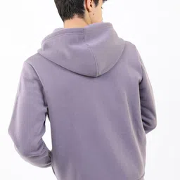 KETCH Men Purple Hooded Front Open Sweatshirt image 3