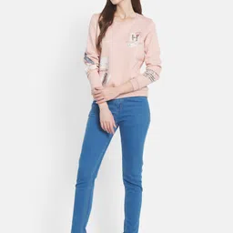 METTLE Women Pink Printed Sweatshirt image 5