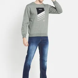 Octave Men Grey Printed Sweatshirt image 2