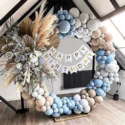 bash n splash Solid White Birthday Blue Peach Pastel Balloons Combo Birthday Banner Arc Glue Dot Balloon-picture-29
