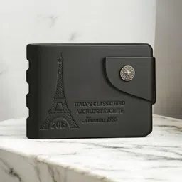 Men Casual Black Artificial Leather Wallet-image-92