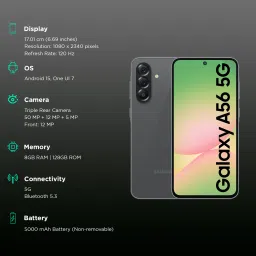 SAMSUNG Galaxy A56 5G (8GB RAM, 128GB, Awesome Graphite) image 3