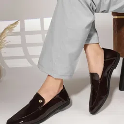 carlton london Women's Patent Matrial Comfortable Slip-On Loafers For Women image 4