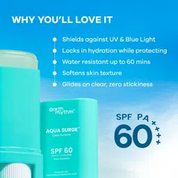 earth rhythm Sunscreen - SPF 60 PA+++ Aqua Surge Sunscreen Stick with Hyaluronic Acid & Ceramides for Dry, Normal Skin image 3