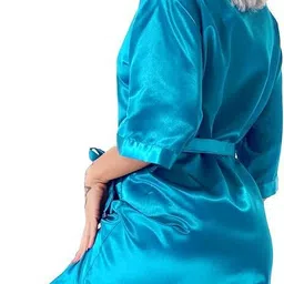 mixopia Aqua Blue Medium Bath Robe image 2