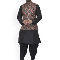 Benstoke Men Black Kurta with Patiala-picture-0