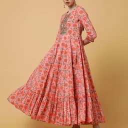 gulmohar jaipur Women Printed Viscose Rayon Flared Kurta image 2