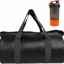15 L Gym Duffel Bag - Leather Gym Bag Combo Sports ,Shaker Bottle Fitness Kit Accessories - Black-image-71