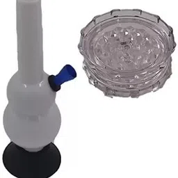 MFTONLINE WHITEBONG WITH CRUSHER or MULTICOLOUR BONG ACRYLIC Hand Muller Grinder Beer Bong Funnel-picture-20