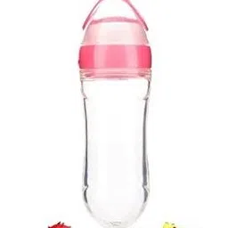 Baby safe Silicone squeeze Fresh Food Feeder Bottle with Food Dispensing Spoon- Silicone-image-42