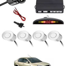 zplus Car Parking Sensors - Set of 4 with Reverse Parking Camera (White)-104 Safety of Passengers/Car One Alarm Kit-1516 Parking Sensor-picture-23
