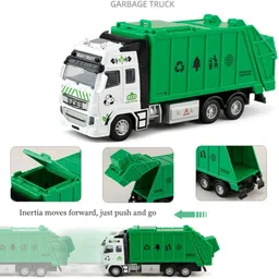 zuuluzrs Garbage Truck Toys Small Trash Truck with Lights and Sounds Friction Truck Toy image 5