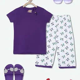 SINI MINI Girls Floral Printed Pure Cotton Night Suit-picture-56