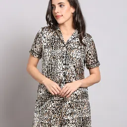 PRETTY LOVING THING Women White & Black Printed Night suit-image-14